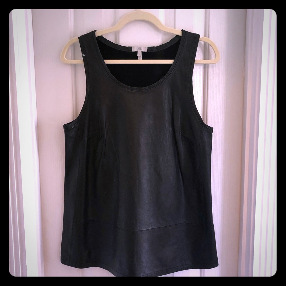 Joie Leather Sleeveless Tank